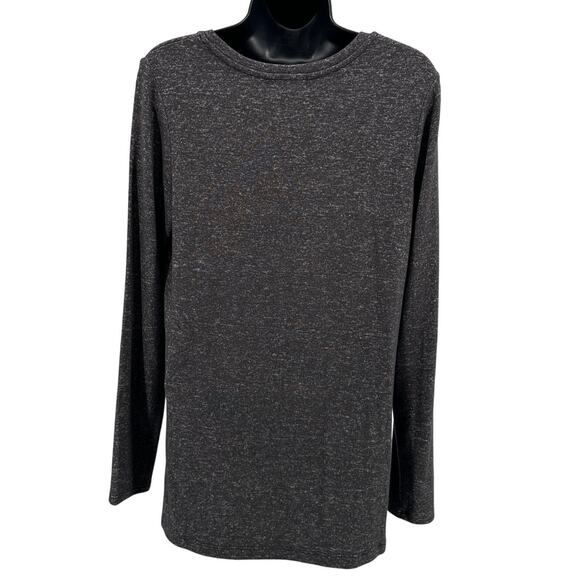 NZT Nic + Zoe Sweet Dreams Heathered Top WMNS S Gray V-Neck Pullover Long Sleeve - Picture 6 of 9